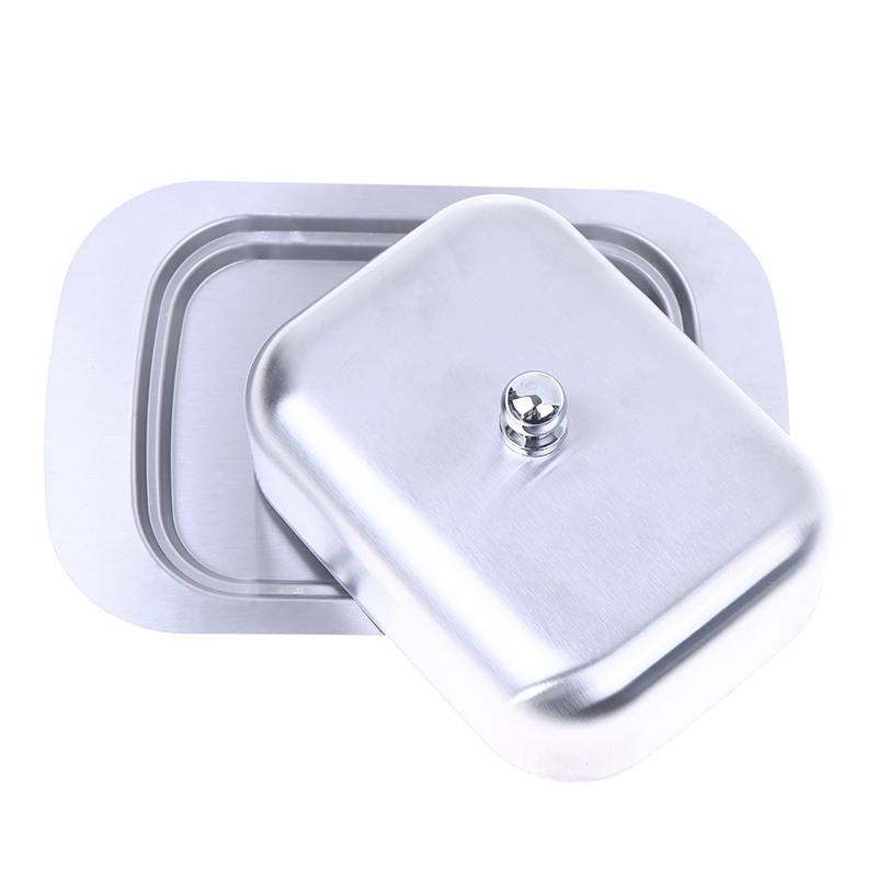 Stainless Steel Butter Dish With Lid Retro French Butter Box Storage Box Butter Tray Tableware Dessert Tray Kitchen Tableware