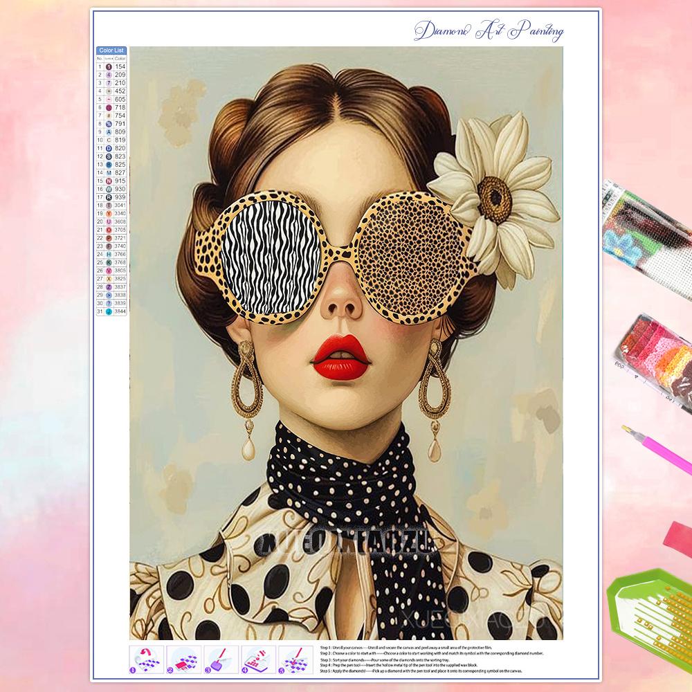 Full Diamond Painting Beauty Girl Flowers Abstract Art Diamond Mosaic Embroidery Rhinestone Cross Stitch Kit Home Wall Decor