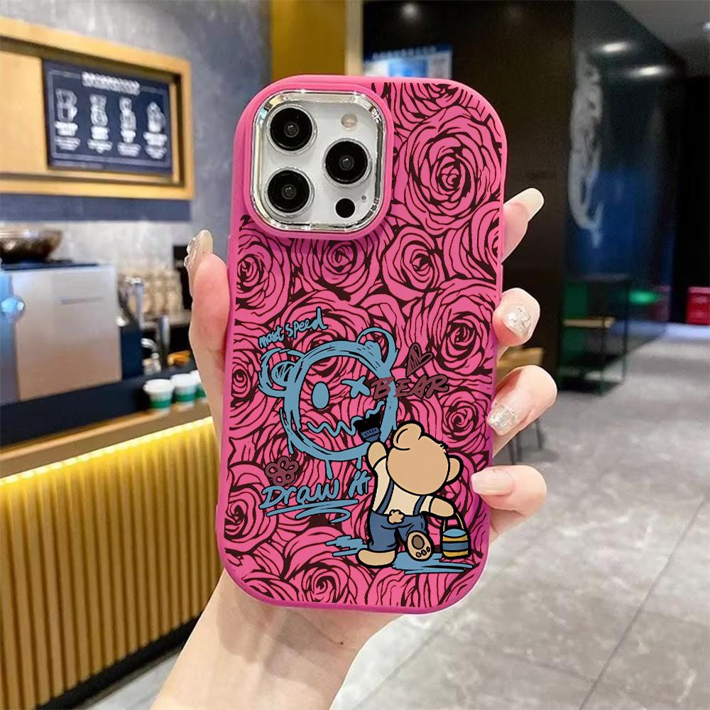 Phone Case: 2D flat design suitable for iPhone 18 17 16 15 14 13 Pro protective case, couple style, street fashion, Christmas and Halloween gift