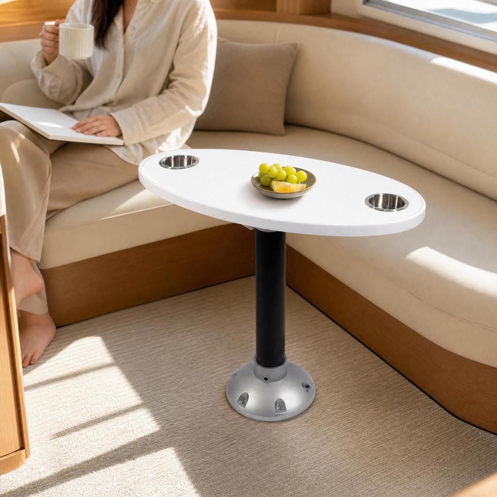 Oval Boat Tea Table Waterproof with Drink Holders