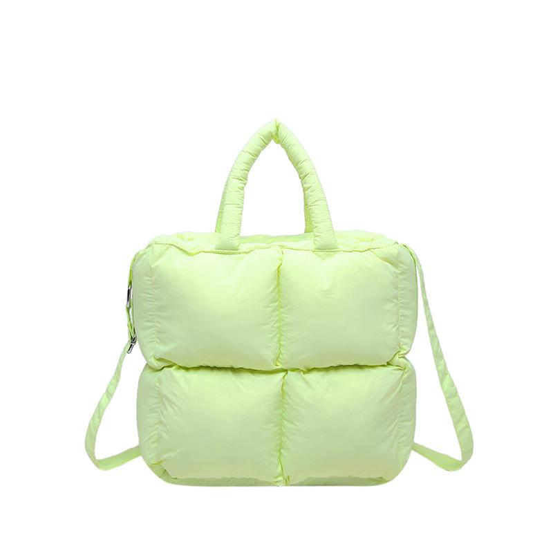 

Осенняя и зимняя хлопковая одежда, переносная сумка-тоут, женская мода, универсальная модная куртка-пуховик, одно плечо, косая сумка-слинг 26.5*9.5*26.5 светло-зеленый