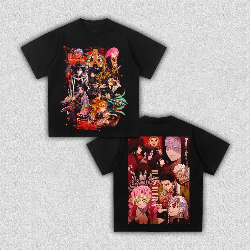Mitsuri Kanroji "Love Pillar" Demon Slayer Double-Sided Oversized T-Shirt, Anime Graphic Tee, Unisex Casual Top