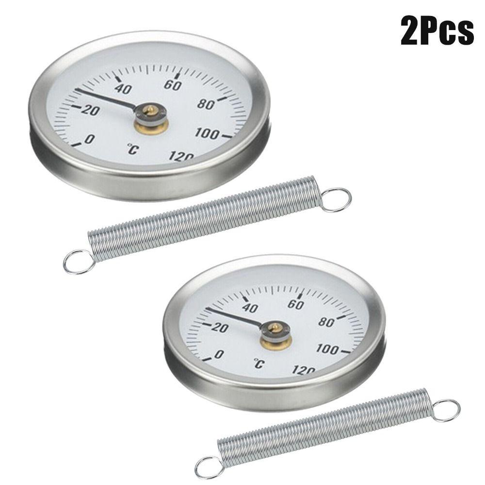 63mm Durable 0-120 DegreeC Testing Gauge Temperature Gauge Thermometer With Spring Clip-on Pipe