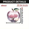 1 Pieza Adorno de Impresión Acrílica 2D Flores de Cerezo Románticas Forma de Manzana Paisaje Decoración de Escritorio Para Hogar Oficina