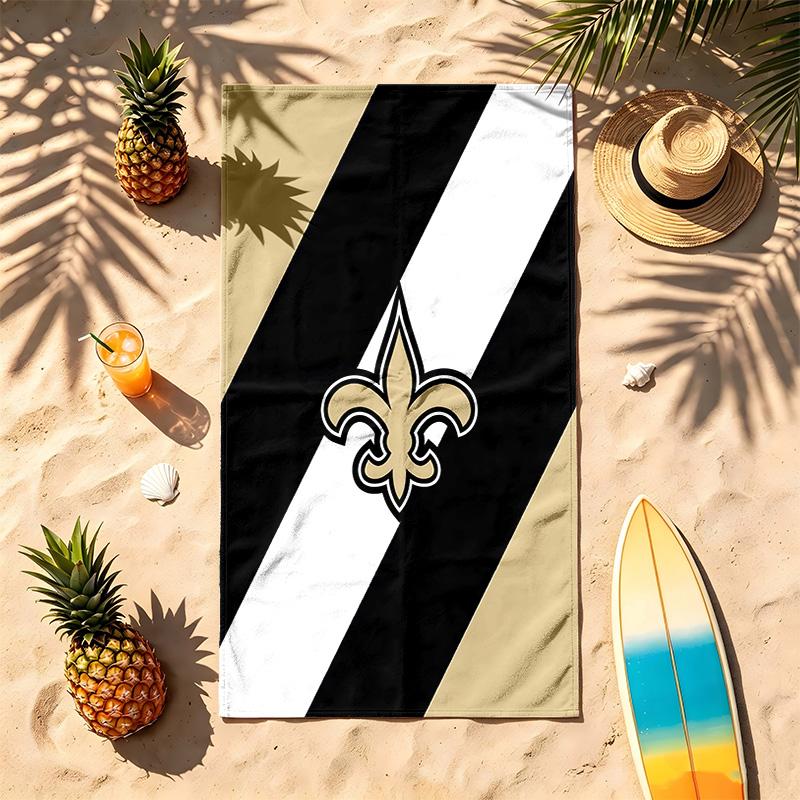 New Orleans Saints (5) Theme Beach Towel Sand Resistant Soft And Comfortable Suitable For The Pool Camping Yoga And Diving A Travel