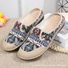 Womens Slip-On Flat Shoes With Rubber Sole Breathable Linen Upper Comfortable Non-Slip Casual Mom