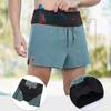 Marathon Running Shorts Men 2 In 1 Quick Dry Workout Training Fitness Jogging Multi-Pocket Man Gym Sport Shorts with Waist Pouch