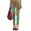Women's Hawaiian Print Black Slim Fit Joggers, Side Slit Design Athletic Pants, Casual Streetwear, Comfortable Stretch Fabric