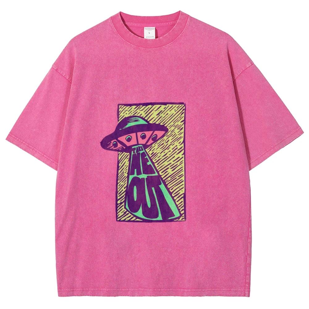 Cool Alien Spaceship UFO T Shirt Unisex Tees Top Short Sleeve T-shirt Cotton Streetwear Harajuku Graphic Cotton T Shirt