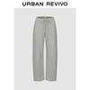 UR2026 Women's Casual Tie-Waist Curved-Leg Pants