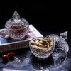 European Crystal Candy & Jewelry Glass Storage Box with Lid