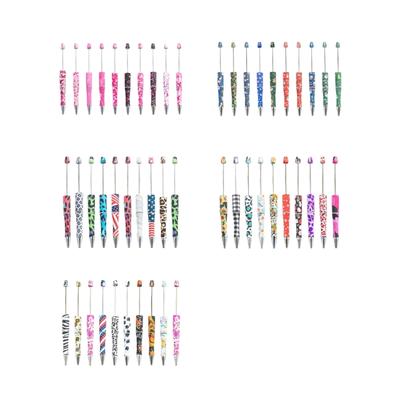 10Pcs Ballpoint Pen Bead Pen Beadable Pen Beaded Ballpoint Pen School Office Writing Supplies Stationery Wedding Gift