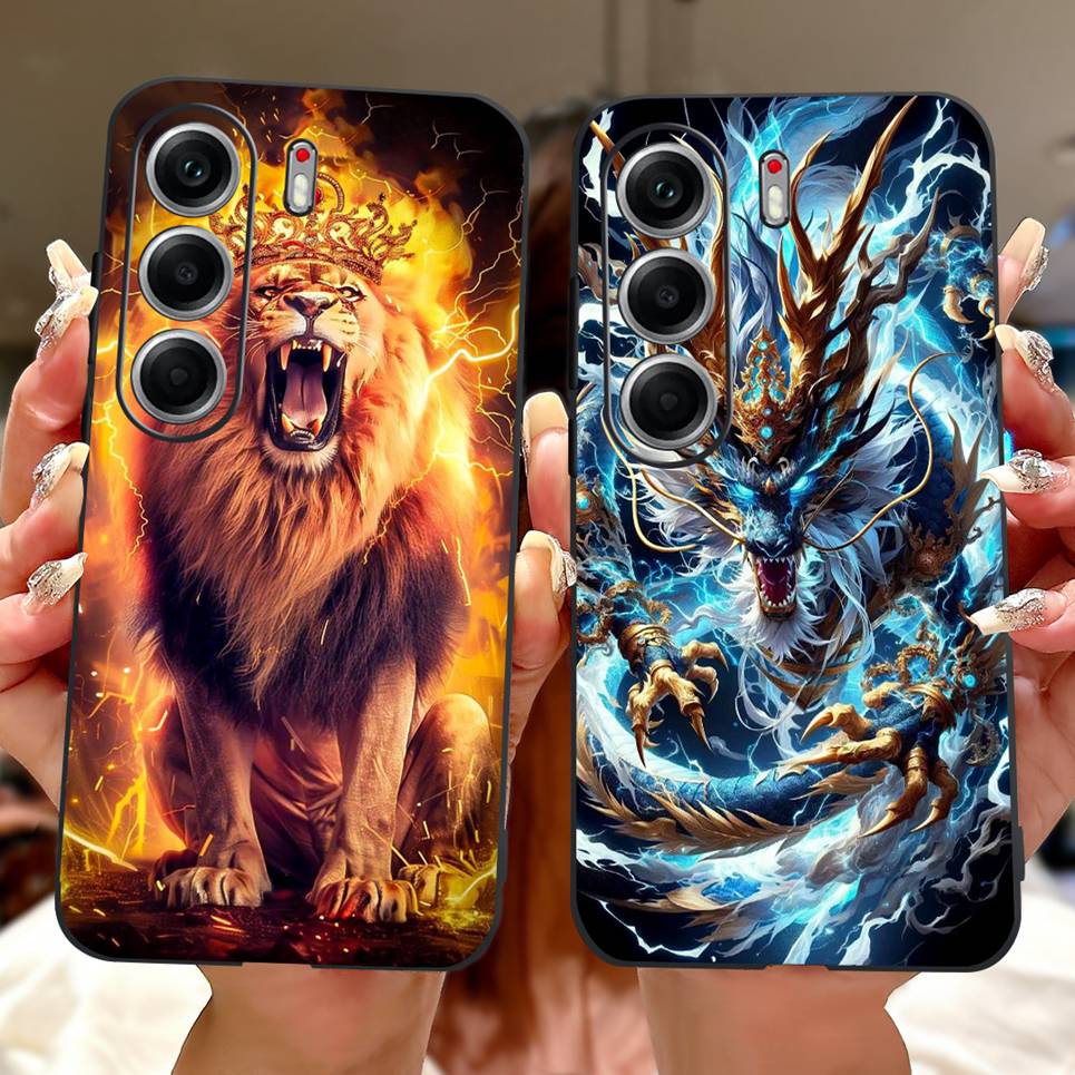 Cool Dragon Lion Tiger Cartoon Pattern Casing For Tecno Camon 40 Pro 5G CM7 Case Camon40 40Pro 5G 6.78" Soft Silicone Back Cover
