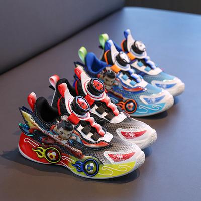 Cartoon Boys Sneakers Summer 2025 New Children's Mesh Breathable Running Shoes Boys Light Luminous Shoes Tide