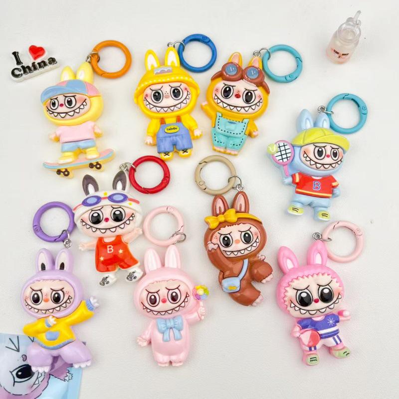Adorable Large Labubu Cartoon Keychain Pendant for Girls' Bags & Backpacks