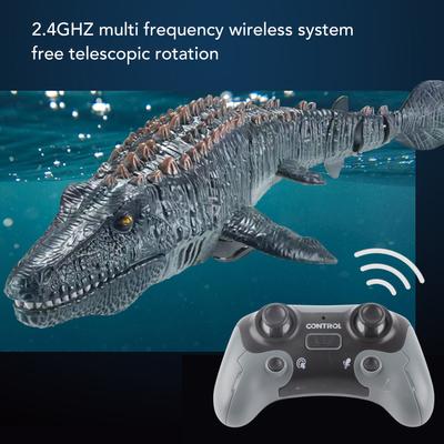 Mosasaurus Dinosaur Toy Remote Control Wireless Realistic Sea Monster Toy for Kid Over Six Years Old Dual Batteries