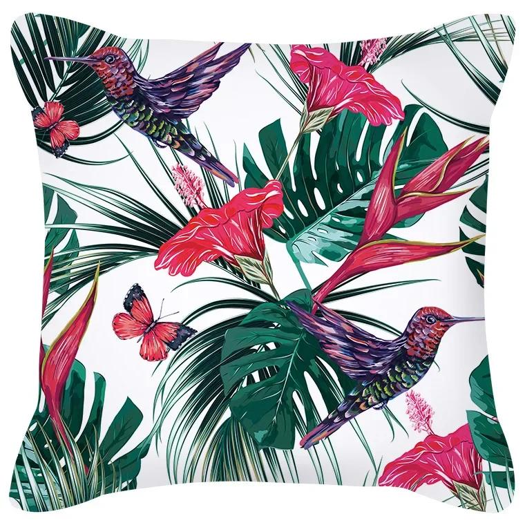 Flamingo Bird Cherry Throw Pillow Cover With Short Plush Print For Living Room Sofa Decoration Cushion Cover Pillow Covers