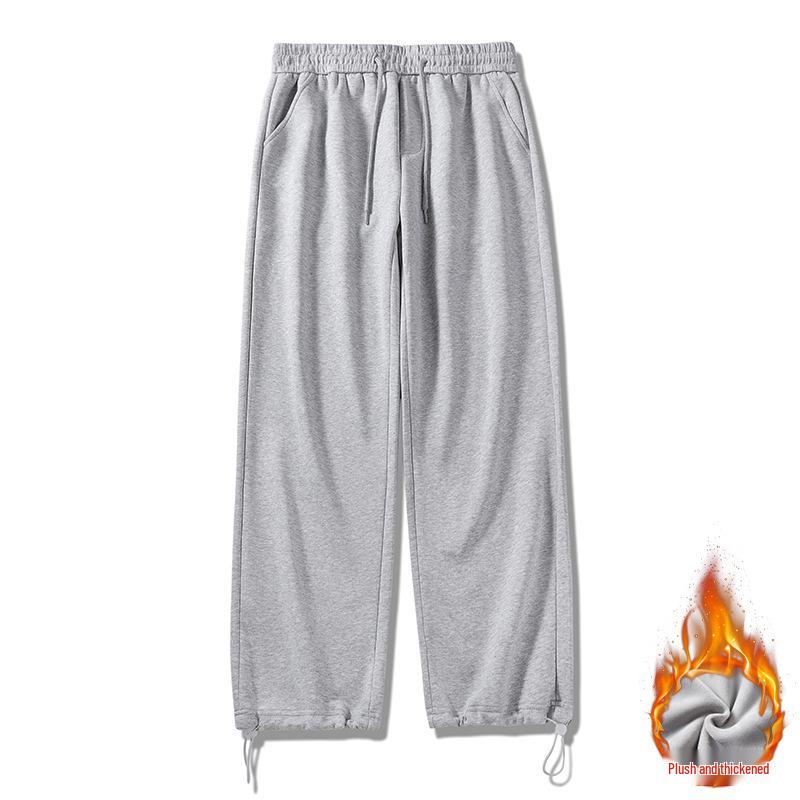 ACU Men's Gray Drawstring Sweatpants: Loose, Straight Leg, Versatile Casual for Spring & Autumn 2025