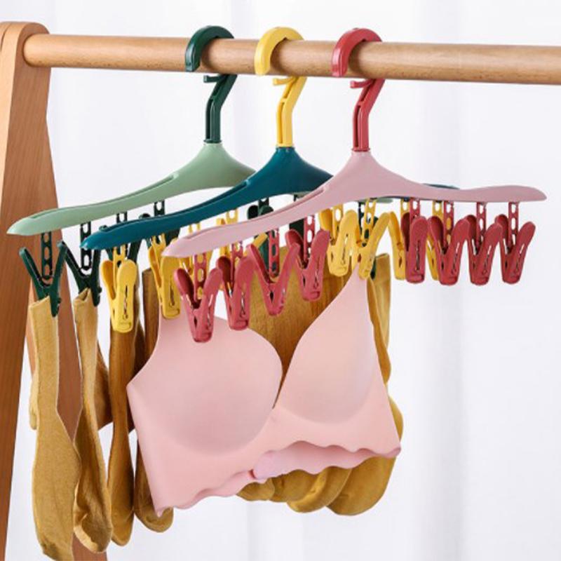 Cintres rotatifs à 360° pour chaussettes, vêtements, sous-vêtements et t-shirts - Multifonction en plastique - Séchage et rangement