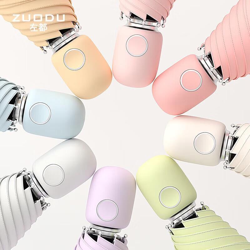 ZUODU Automatic 5-Fold Black Glue Sun & Rain Umbrella