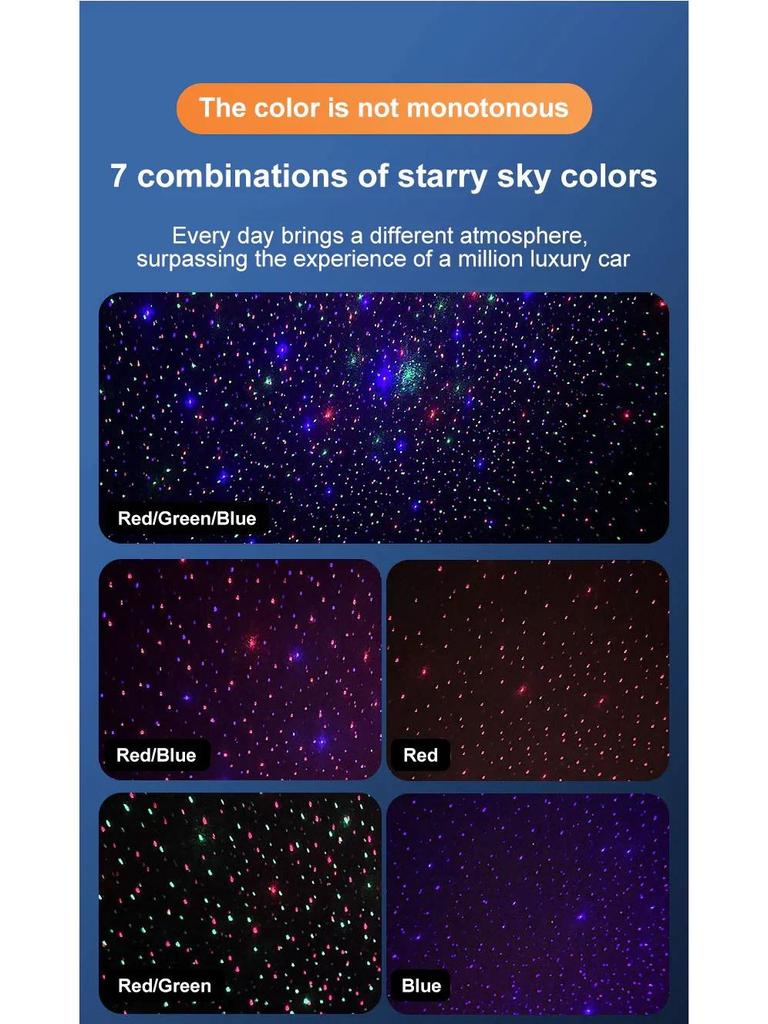 Three-Color Starry Sky Car Perfume & Sound-Activated Ambient Light