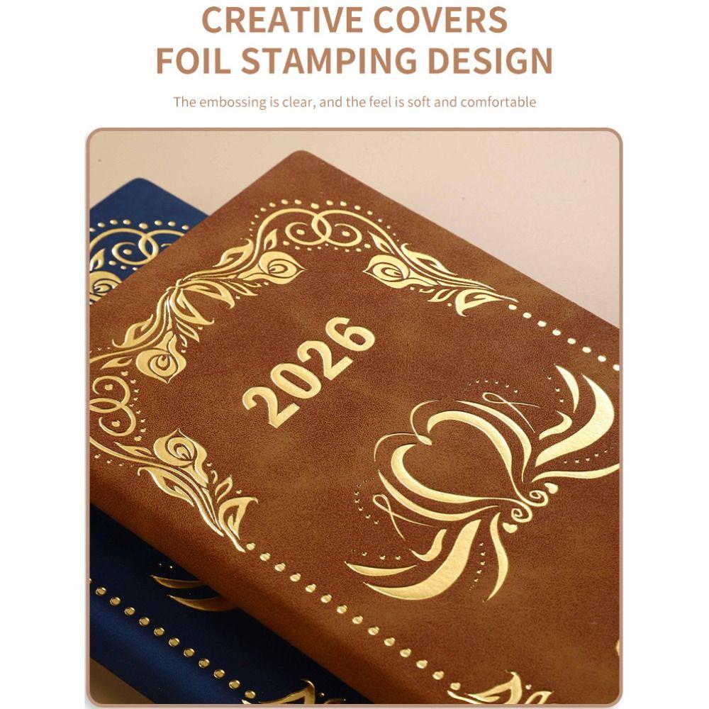 12 Months A6 Agenda Planning Notebook Pu Leather Office Work Planner To-do List Notebook Business
