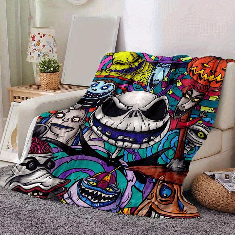 1pc Christmas Nightmare Printing Blanket - Soft, All-Season Throw for Living Room, Beroom,Personalize Gift with Aorable Cartoon Esign