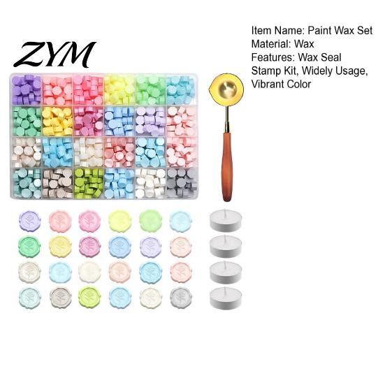 Vintage Letter Sealing Wax Seal Kit, with Beads Melting Spoon And Candles Set, Stamp for DIY Crafting Wedding Invitations Gift Craft Lovers
