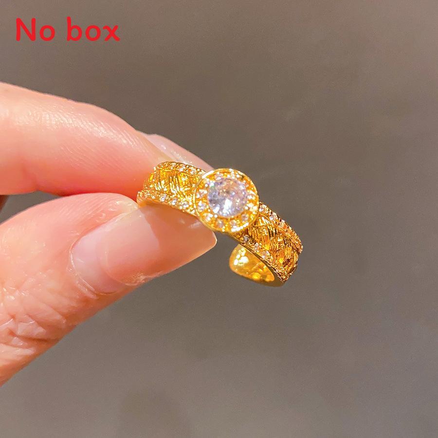 Retro Court Style Open Ring Featuring Zircon Stones For Elegant Womens Hand Accessories