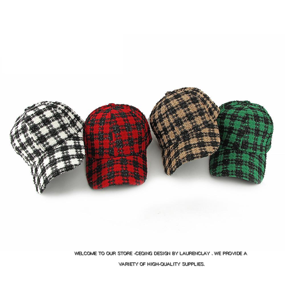 Classic Plaid Baseball Cap Women's Spring Autumn Outdoor Sunscreen Hat