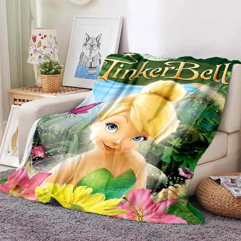 Tinkerbell Warm Soft  Blanket Fluffy Children and Adults Sofa Plush Bedspread Throw Cartoon Blanket for Sofa Bed