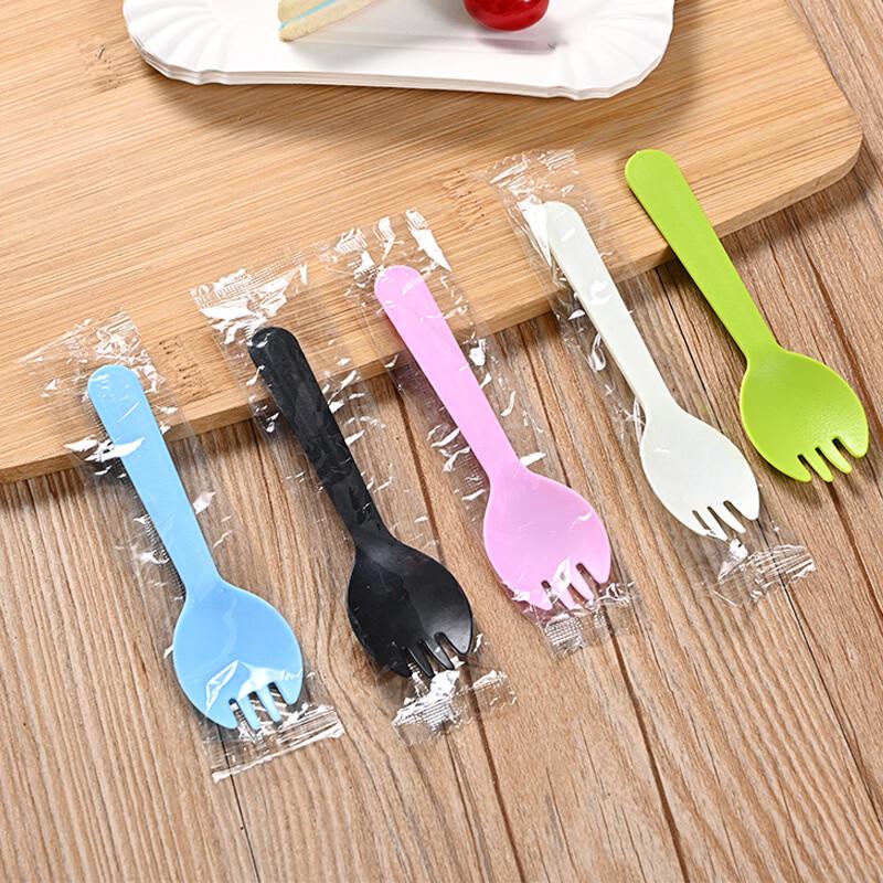ChuyiQi Disposable Plastic Sporks for Desserts and Salads