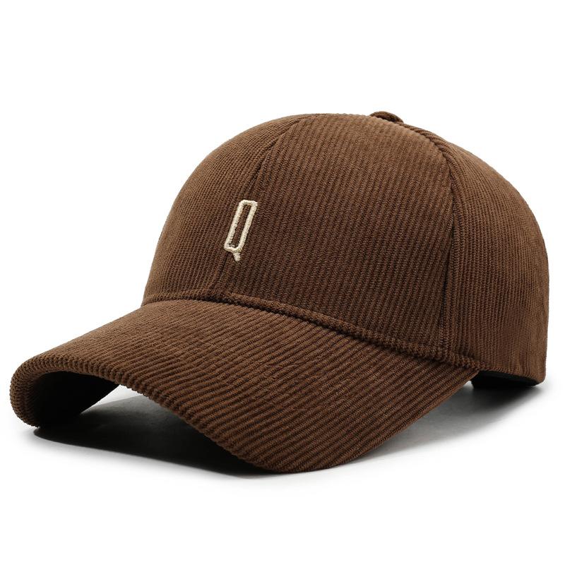 

Autumn Winter Corduroy Baseball Cap Women Retro Cap Men Outdoor Hard Top Cap кавовий