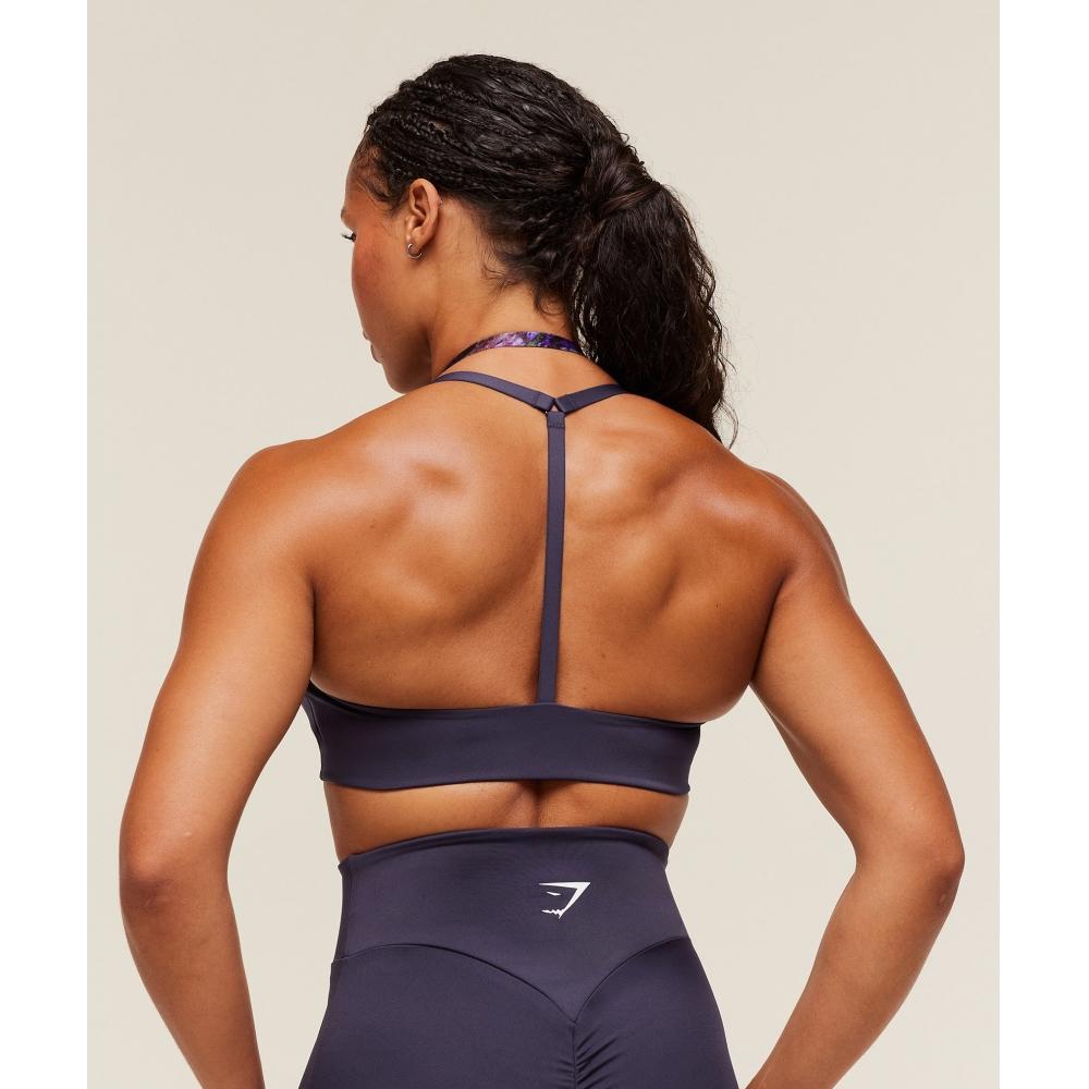 Gymshark Reps T Back sporTs Bra midnighT Purple Morning Blue B3b3d Pcgh