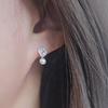 Women's Anniversary Cubic Heart Pearl Accessory Earrings