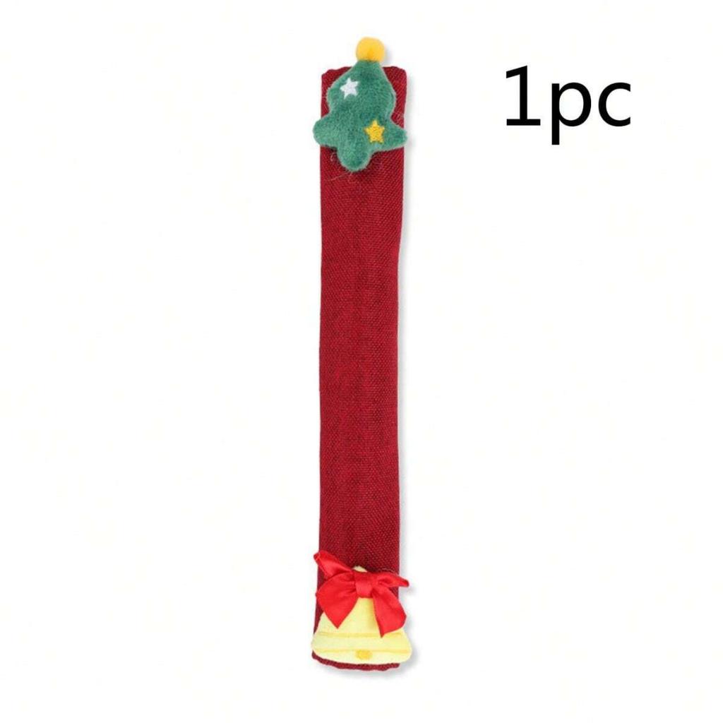 1PC Festive Christmas Oven & Fridge Handle Cover - Polyester Refrigerator Handle Cover For Christmas Kitchen Decoration, Christm