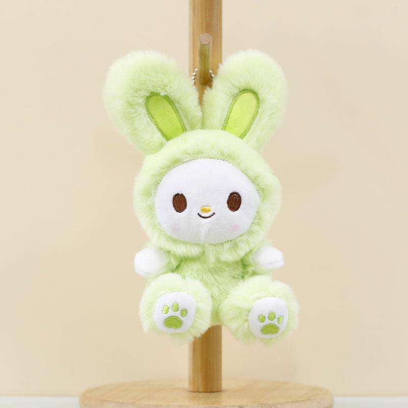 

Adorable Cute Bunny Plush Toy Keychain Soft Stuffed Rabbit Key Holder Doll Fluffy Green