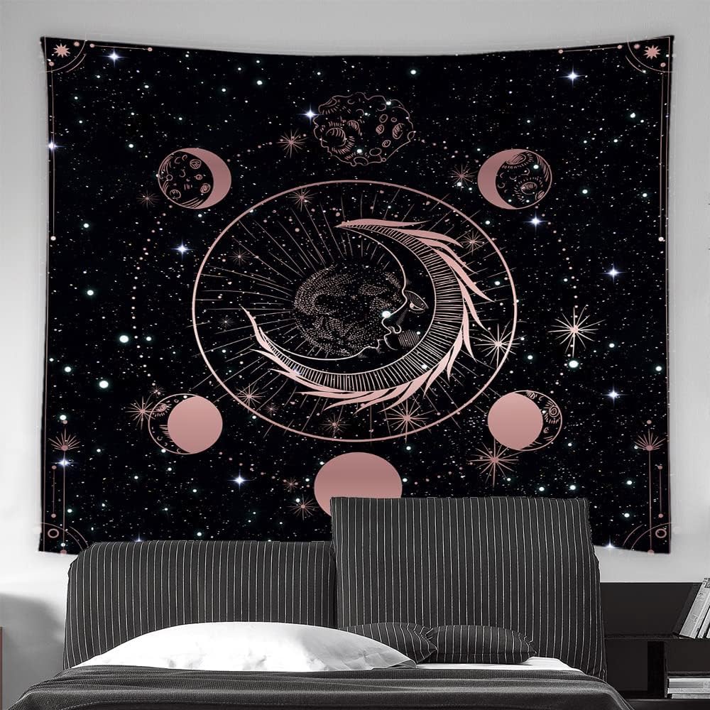 Tapestry of the moon phases asveas zodiac constellation 75x100 чёрный