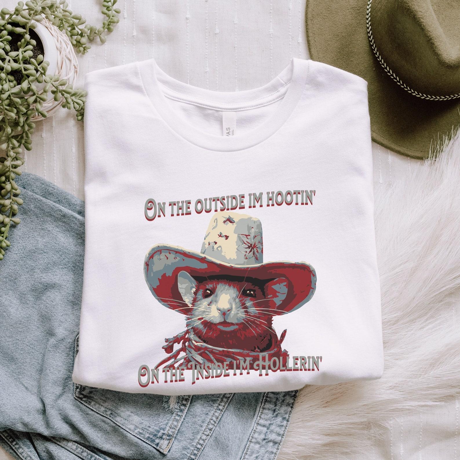 Funny Rat Cowboy T-Shirt: Vintage Western Rodent Graphic Tee 3XL