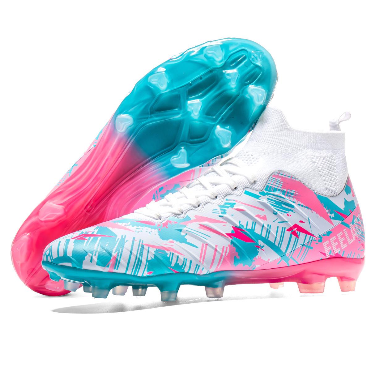 

2024 Men s Fly-Knit High-Top Soccer Shoes with Breathable Sock Liner for Professional Turf Training 38