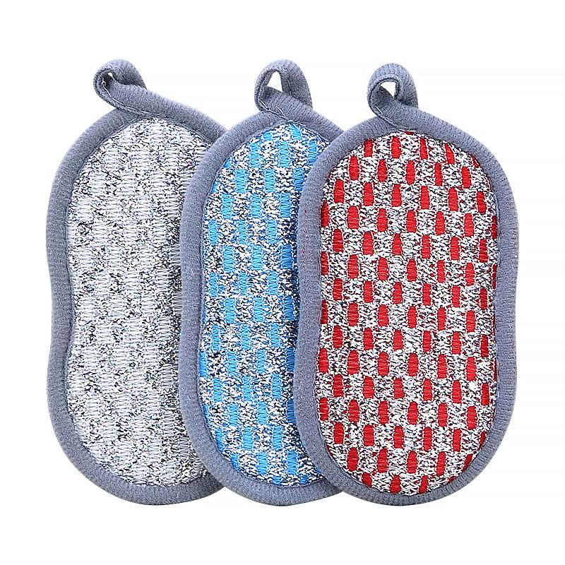 New 10-1PC Scrub Sponges Dishes Double-sided Magic Wipe Microfiber Non Stick Pot Cleaning Sponges Kitchen Tools Wash Pot Gadgets 1PC