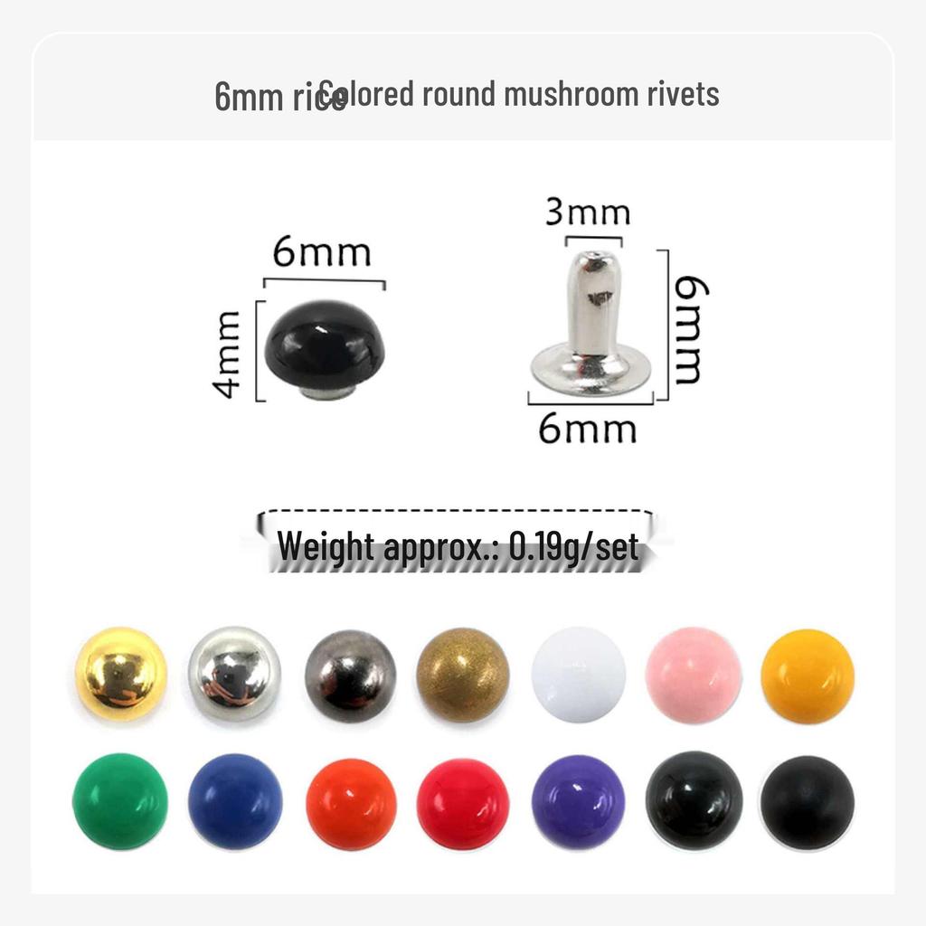 Metal Double-Sided Mushroom Rivet: Half-Round Head Snap Button for Leather Bags & Shoes