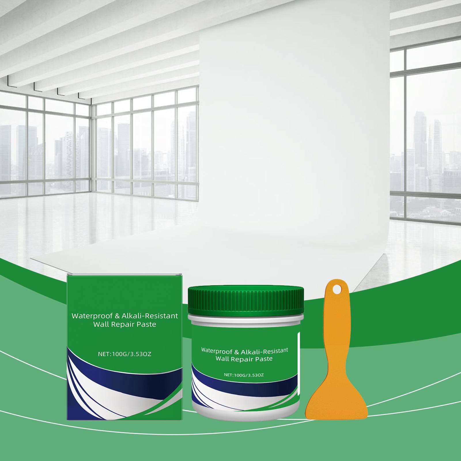 

Настенная паста, паста для заполнения трещин, настенная паста, набор для ухода за стенами, набор для реставрации стен своими руками со шпателем, 100 г One Size белый