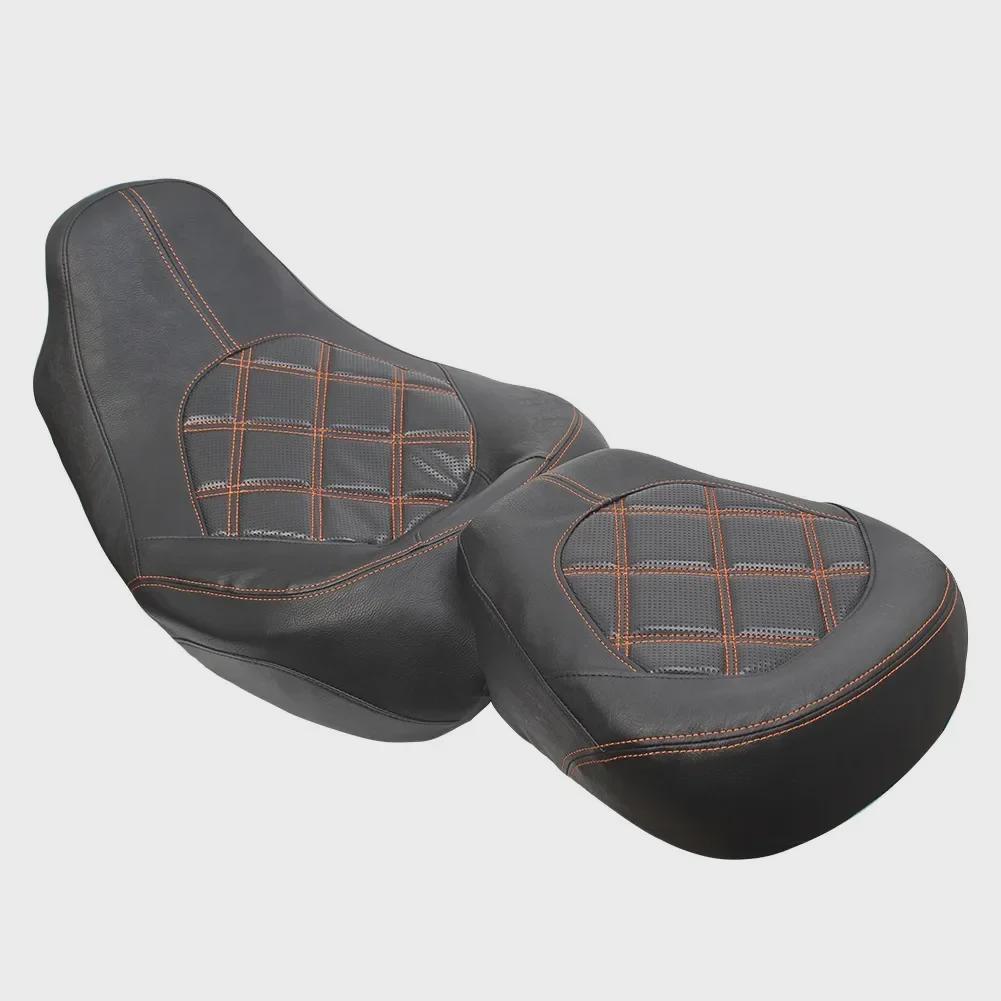 Fits Harley CVO Street/Road Glide, Road King Models 2009-2021; Modified Double Light Front/Rear Seat Cushions.