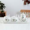Lotus Ceramic Condiment Jar Set for Salt, Sugar, Soy Sauce, and Vinegar