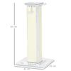 Cat Scratching Post, Sisal and Plush, Hanging Ball, 41 x 41 x 81 cm, White and Cream