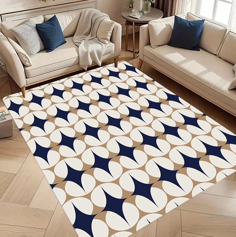 Modern Geometric Circular Carpet Mat Rug Home Decoration Living Room Bedroom Nordic Star Round Pattern Non Slip Soft Floor Mat 40X60CM
