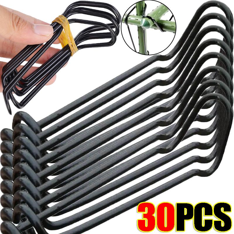 30/10 ks Zahradní mřížové klipy Spona z ocelového drátu Podpěra rostlin Upevňovací svorka Rostlinné klece Konektory polic pro popínavé rostliny Příslušenství