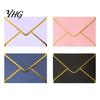 Stiff Double Offset Paper 5Pcs Western Style Envelopes with Gold Foil Trim, Invitation Morandi Color for Wedding, Greeting Cards, Business Letters,