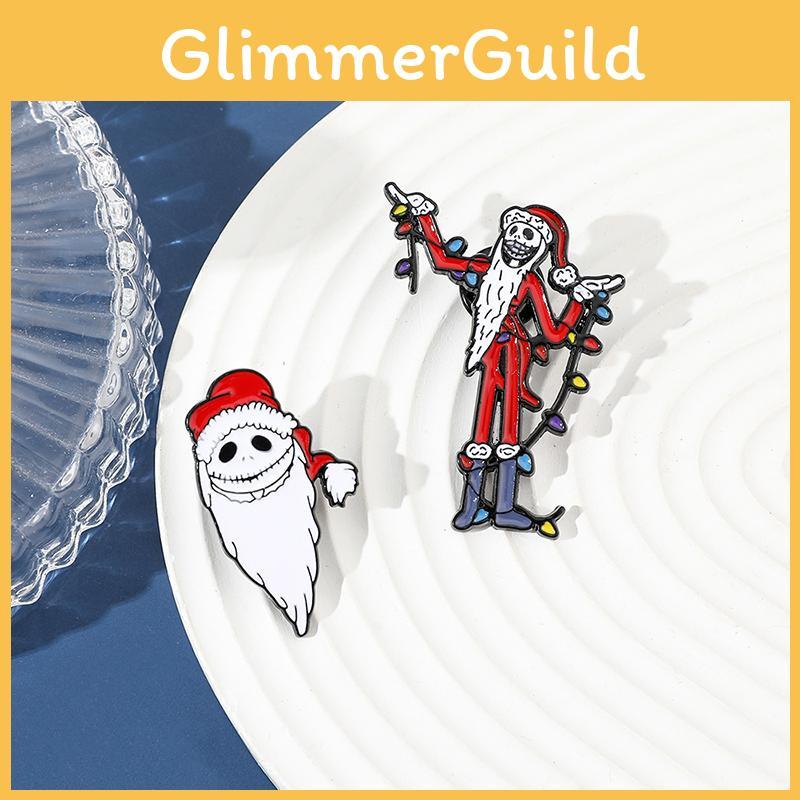 Personalized Creative Cartoon Led Christmas Santa Claus Brooch Decorative And Functional Alloy Accessory